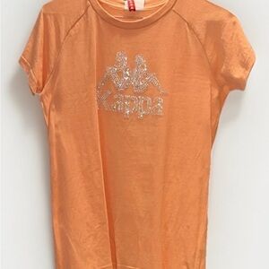 Kappa Women's Orange Tee with rhinestone Logo